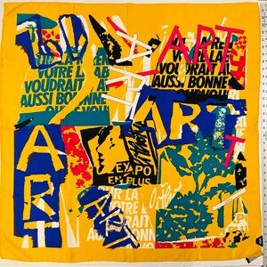 Vibrant Art Themed Casca Designer Vintage Silk Scarf New